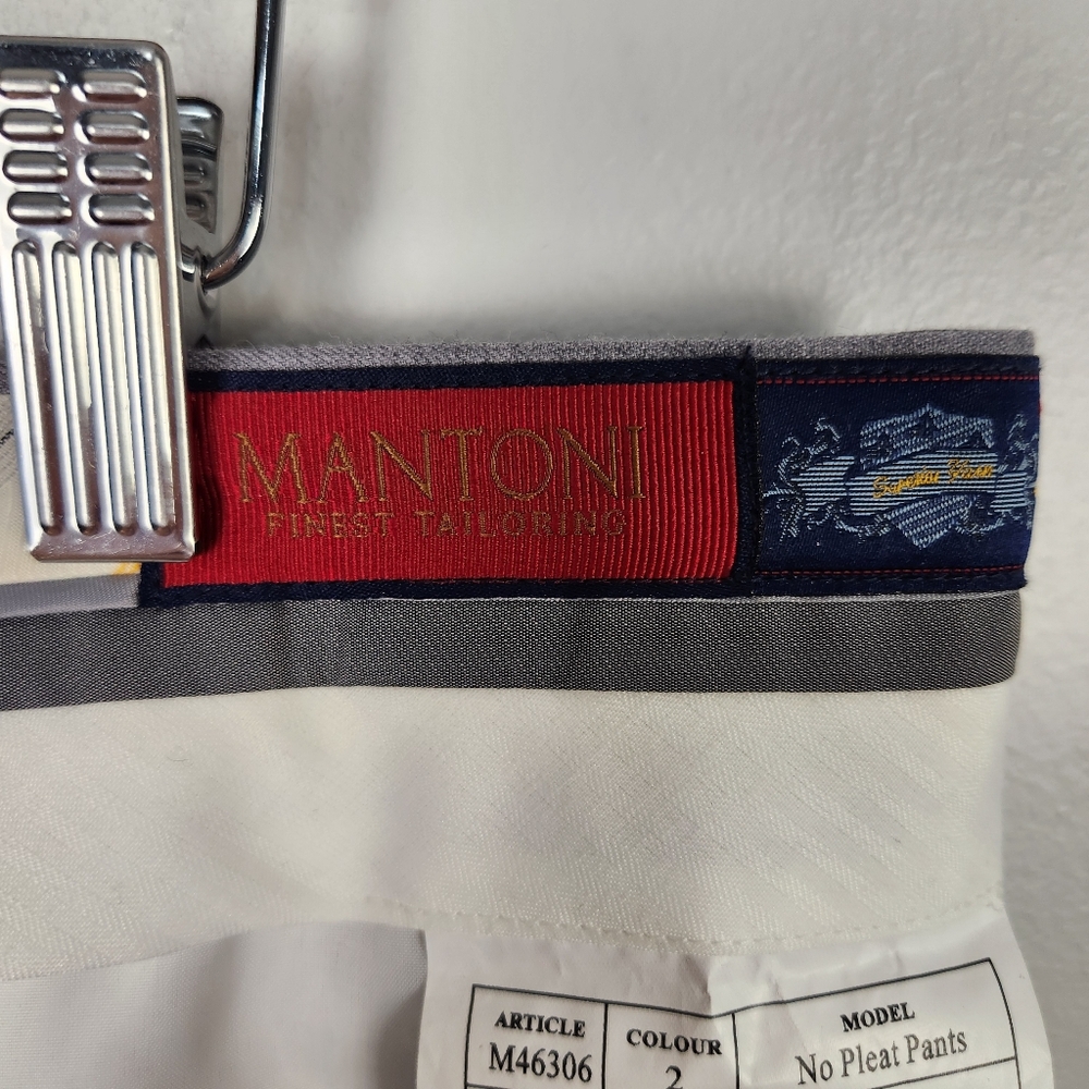 Mantoni 100% Italian Super Fine Wool No Pleat Dress Pants In Gray Size 38R #0413 - Picture 10 of 14